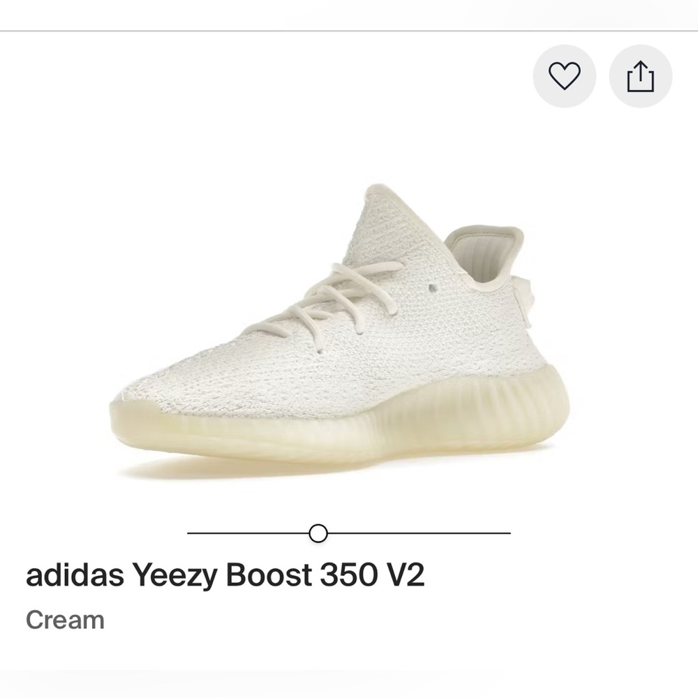 Adidas Yeezy Boost 350 V2 Low
"Cream White YEEZY sneakers. Size 9.5
